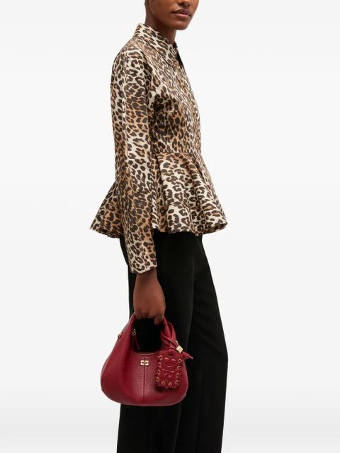 GANNI Braided Detail Satchel - Red