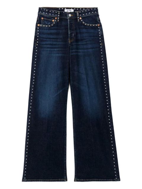 RE/DONE Studded Wide Leg Denim - Blue - zdjęcie produktu nr 1