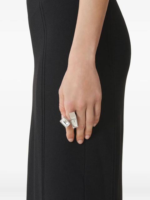 Lanvin double-stone brass ring - Silver - zdjęcie produktu nr 1