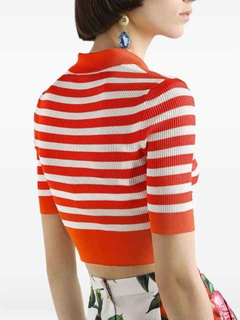 Dolce & Gabbana striped polo top - White