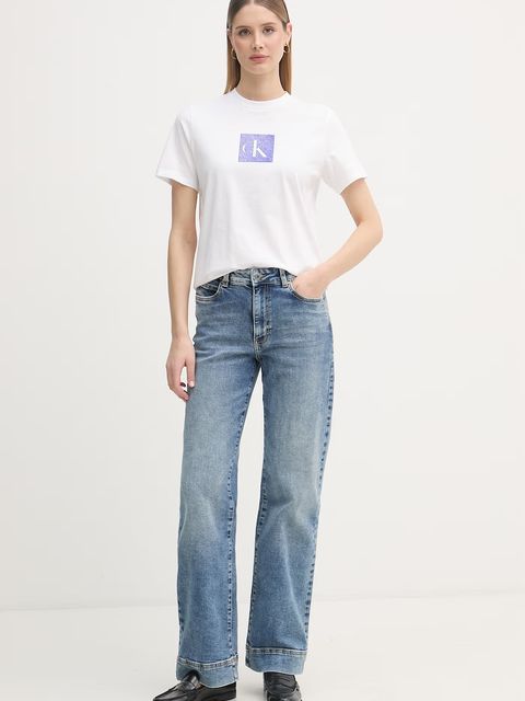 Calvin Klein Jeans t-shirt damski bawełniany - zdjęcie produktu nr 1