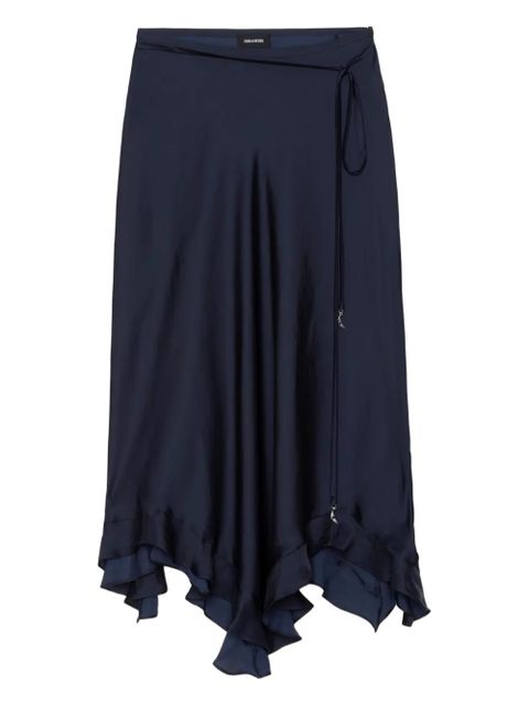 Zadig&Voltaire Jeto asymmetrical satin midi skirt - Blue - zdjęcie produktu nr 1