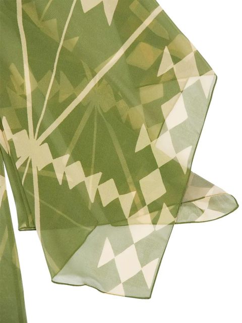 Johanna Ortiz geometric-print wrap maxi dress - Green