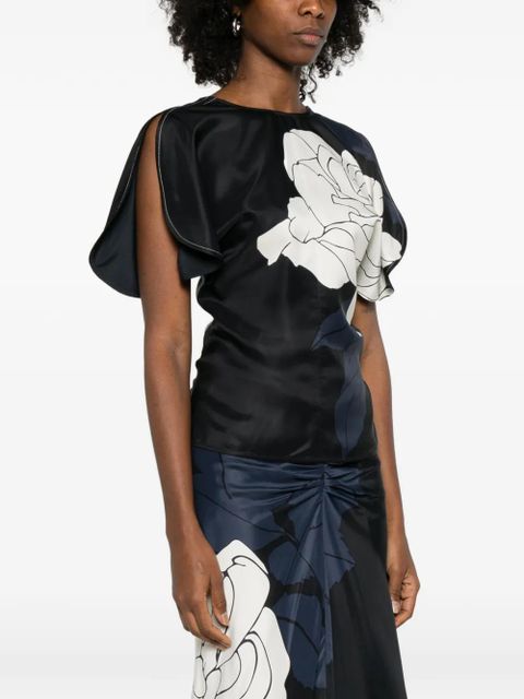 Victoria Beckham floral-print blouse - Black