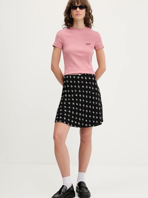 Tommy Jeans spódnica kolor czarny mini rozkloszowana DW0DW20981