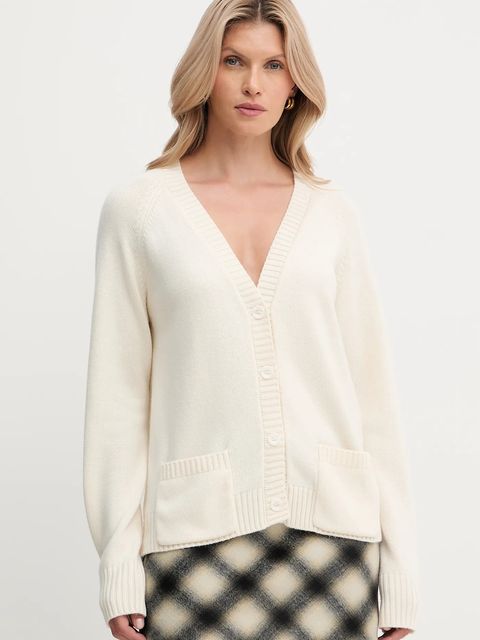 Silvian Heach kardigan z domieszką wełny MATHIS damski kolor beżowy GPA25234CD - zdjęcie produktu nr 1