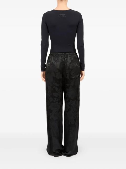 MM6 Maison Margiela floral-jacquard trousers - Black