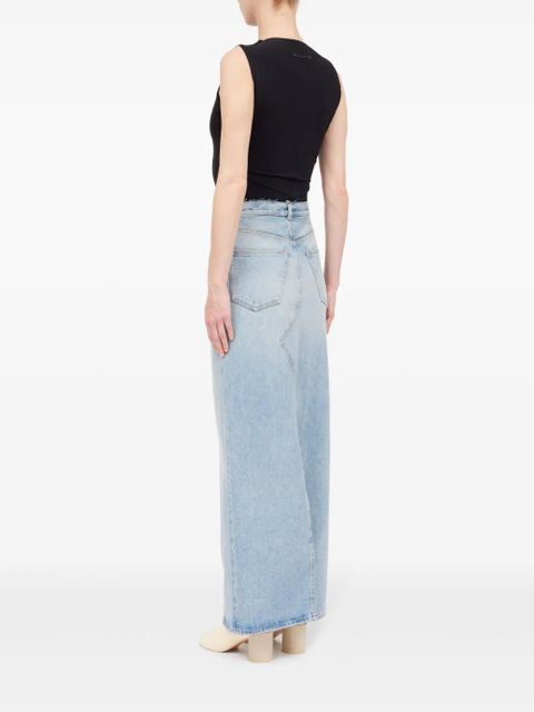 MM6 Maison Margiela slit denim maxi-skirt - Blue