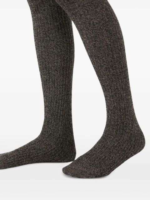 Max Mara Parisian ribbed metallic socks - Brown