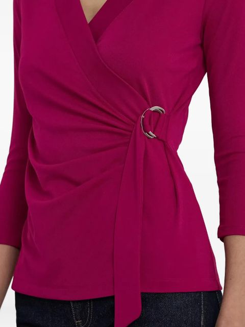 Lauren Ralph Lauren wrap-belted knitted blouse - Pink
