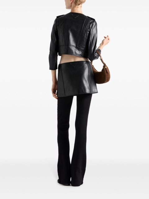 Prada leather mini skirt - Black