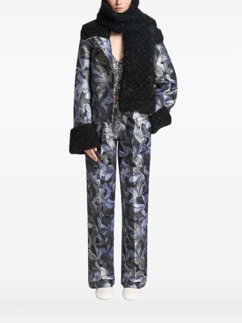 DRIES VAN NOTEN metallized knit scarf - Black - zdjęcie produktu nr 1