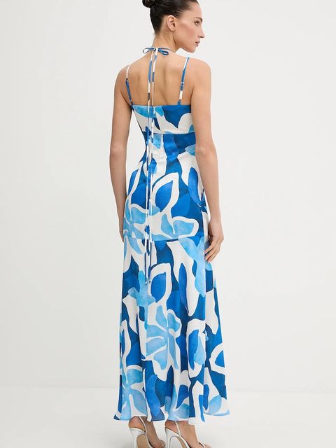 Morgan sukienka kolor niebieski maxi rozkloszowana RSEA.F