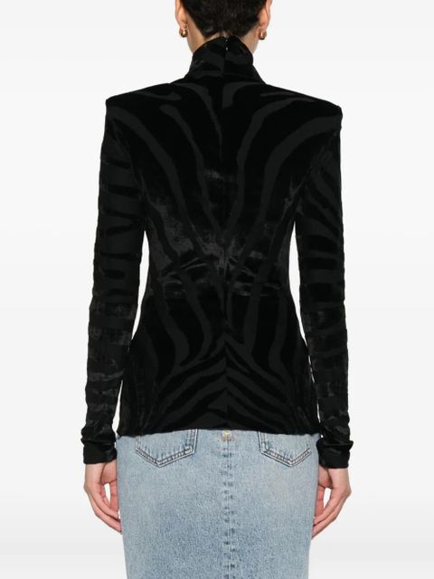Balmain printed button top - Black