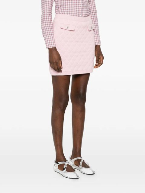 Moschino diamond-quilted flap-pocket mini skirt - Pink