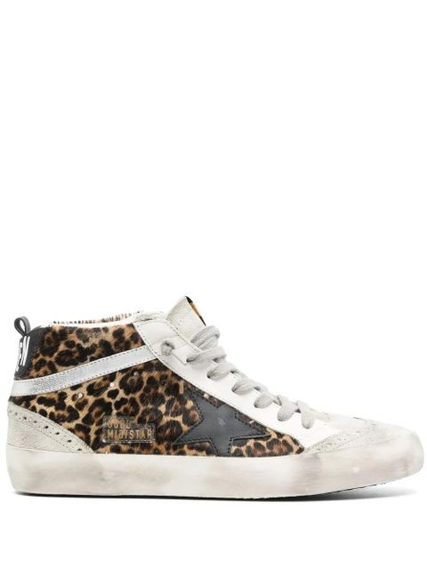 Golden Goose Mid Star leopard print sneakers - Grey - zdjęcie produktu nr 1