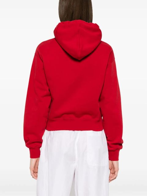 Jacquemus logo-patch hoodie - Red
