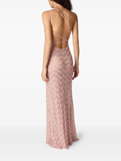 Missoni one-shoulder maxi beach dress - Pink