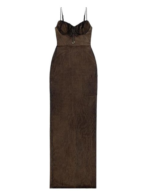 AREA hotfix-embellishment maxi dress - Brown - zdjęcie produktu nr 1