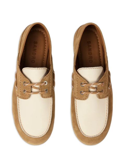 SANDRO two-tone lace-up loafers - Neutrals - zdjęcie produktu nr 2
