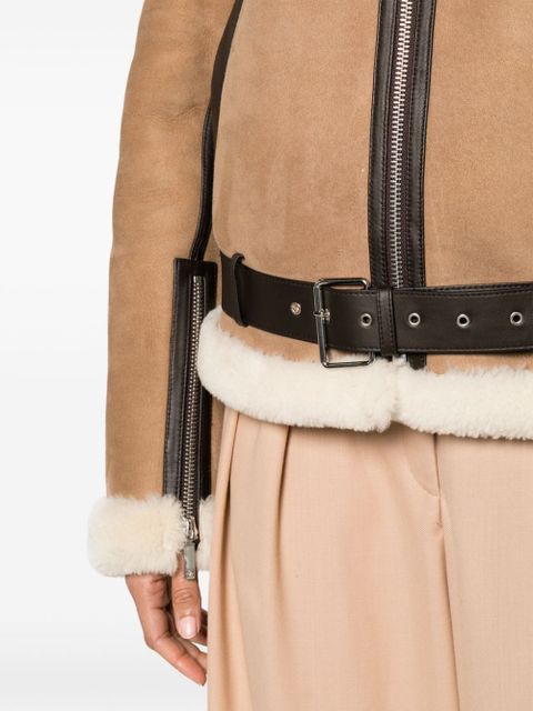 TOTEME shearling suede jacket - Brown