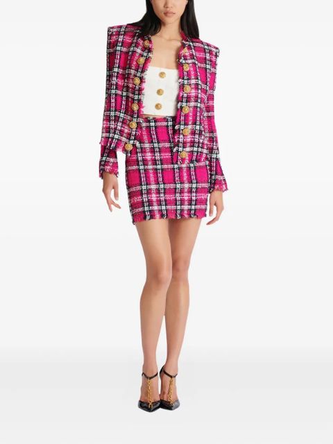 Balmain glitter-detail mini skirt - Pink - zdjęcie produktu nr 2