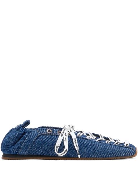 GANNI lace-up ballet flats - Blue - zdjęcie produktu nr 1