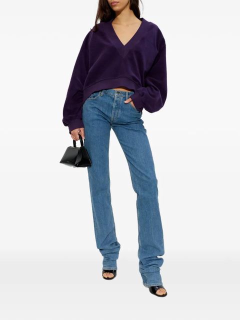 The Attico V-neck logo sweatshirt - Purple