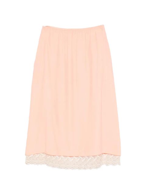 Simone Rocha lace-trim midi skirt - Orange - zdjęcie produktu nr 1