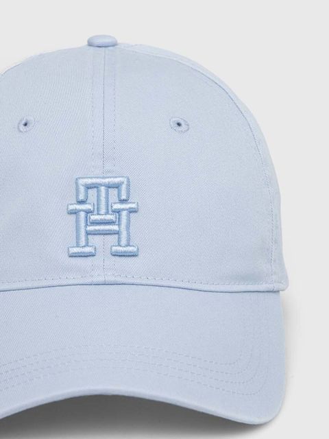 Tommy Hilfiger czapka z daszkiem bawełniana kolor niebieski z aplikacją AW0AW16170