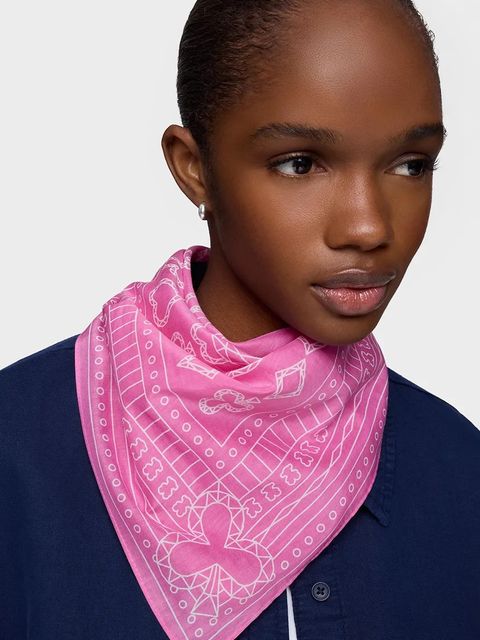 Tous apaszka z jedwabiem All In damska kolor różowy wzorzysta 2002202633