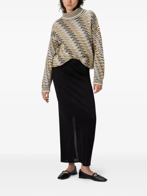 Missoni metallic-detail slit skirt - Black - zdjęcie produktu nr 2