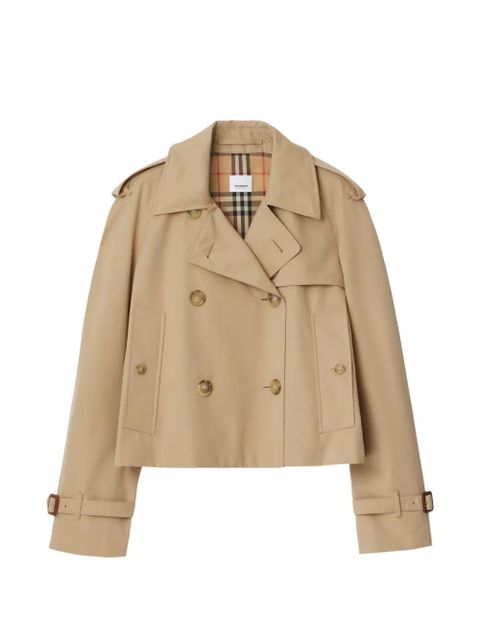 Burberry cropped gabardine Mayfair trench jacket - Neutrals - zdjęcie produktu nr 1