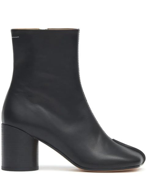 MM6 Maison Margiela stitch-out leather ankle boots - Black - zdjęcie produktu nr 1