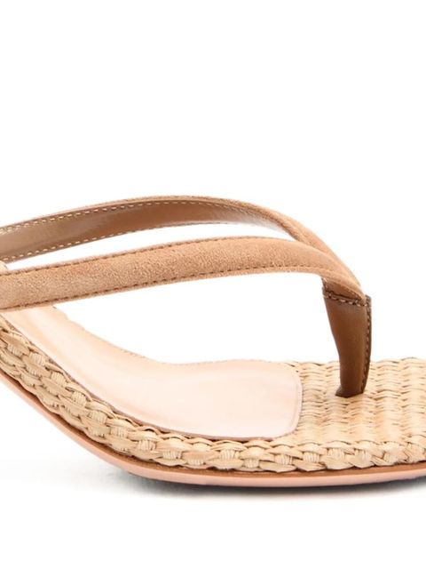 Gianvito Rossi Calypso raffia thong sandals - Neutrals