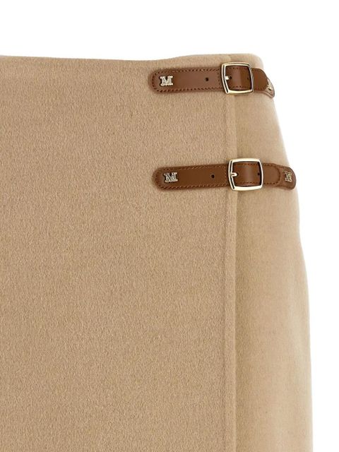 Max Mara York leather strap skirt - Neutrals