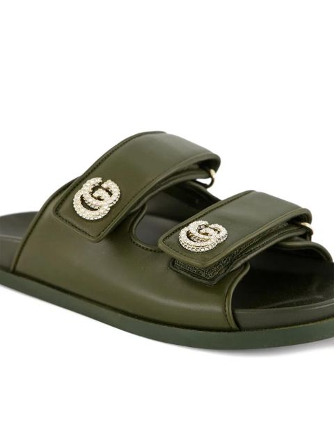 Gucci double-buckle embellished sandals - Green