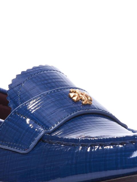 Tory Burch logo-plaque leather loafers - Blue - zdjęcie produktu nr 2