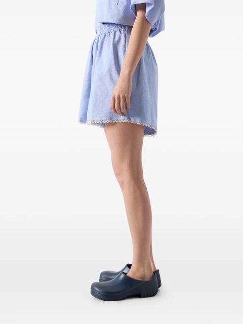 American Vintage Feoly elasticated cotton mini shorts - Blue