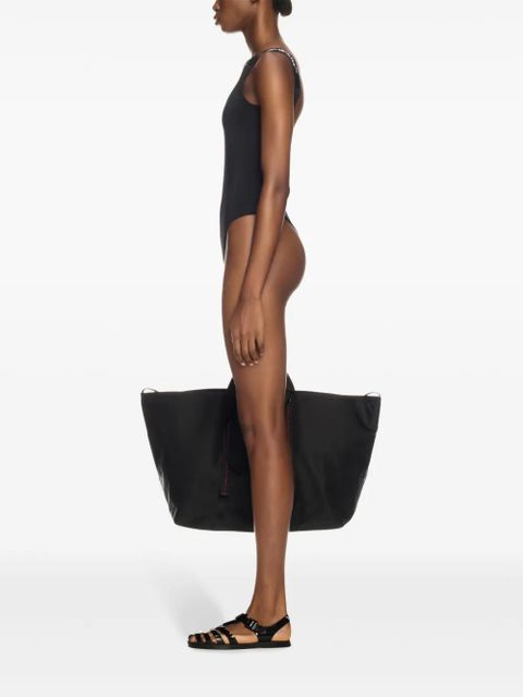 Off-White logo-band swimsuit - Black