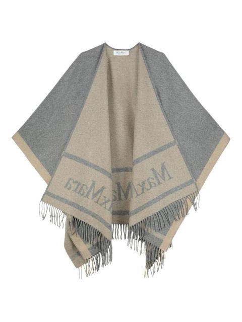 Max Mara fringed wool cape - Grey - zdjęcie produktu nr 1