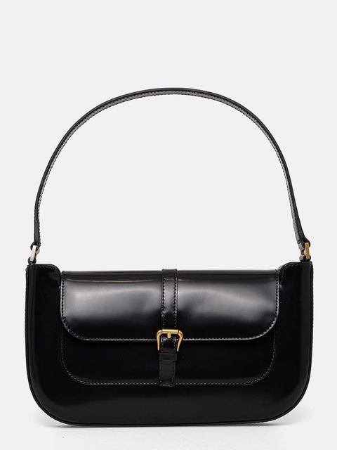 By Far torebka skórzana kolor czarny 19PFMDASBLWMED