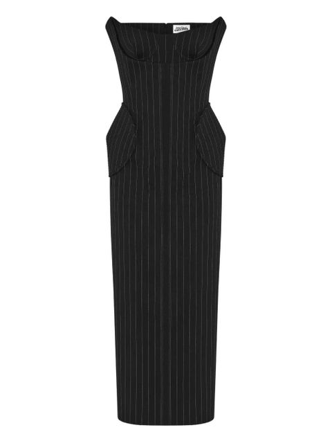 Jean Paul Gaultier pinstripe midi dress - Black - zdjęcie produktu nr 1