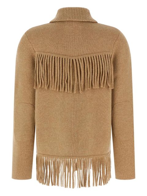 Guest In Residence fringe-detailed wool cardigan - Neutrals - zdjęcie produktu nr 2