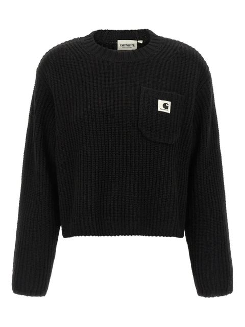 Carhartt WIP thick-ribbed logo-patch sweater - Black - zdjęcie produktu nr 1