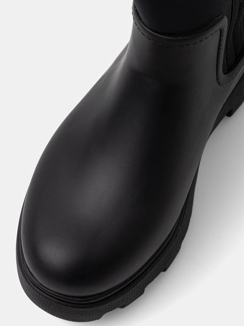 Tommy Hilfiger kalosze FLAG LONG RAINBOOT WARM LINING damskie kolor czarny FW0FW08973