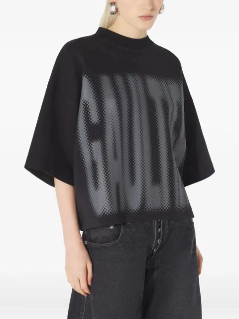 Jean Paul Gaultier halftone-logo print T-shirt - Black