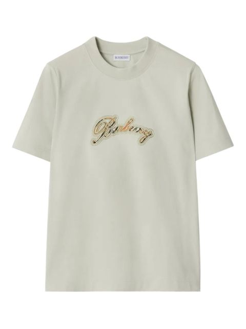 Burberry cursive-logo cotton T-shirt - Neutrals - zdjęcie produktu nr 1