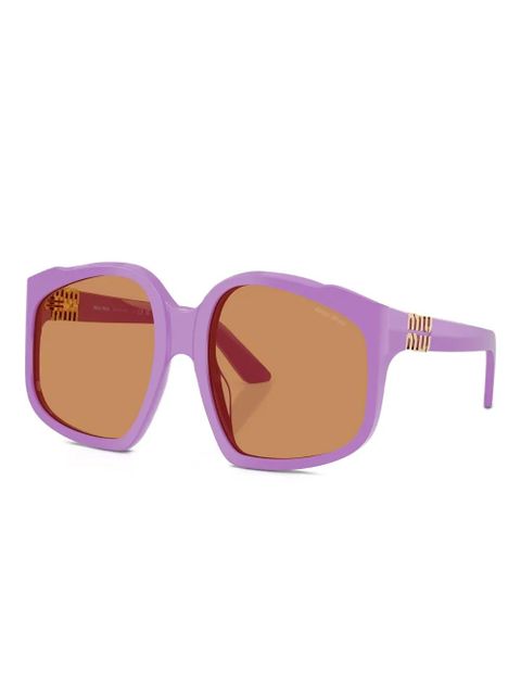 Miu Miu Eyewear geometric-frame sunglasses - Purple - zdjęcie produktu nr 2