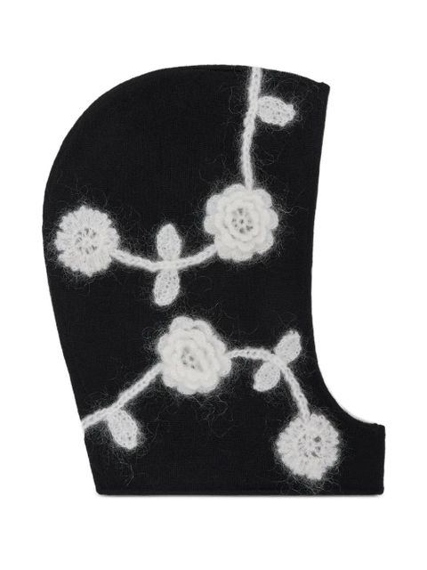 GANNI crochet-detailing balaclava - Black - zdjęcie produktu nr 1
